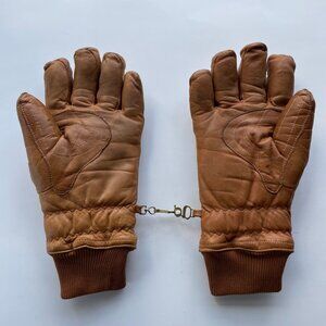 Vintage Grandoe Leather Winter Gloves Ski Snowboard‎ Insulated Men's XL Brown